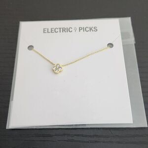Electric Picks Camilla Gold Necklace with Floral CZ Charm Nickel Free